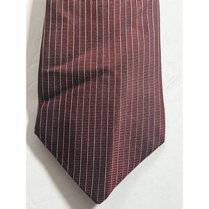Hermes Men's Tie Modern Burgundy Striped  100% Silk